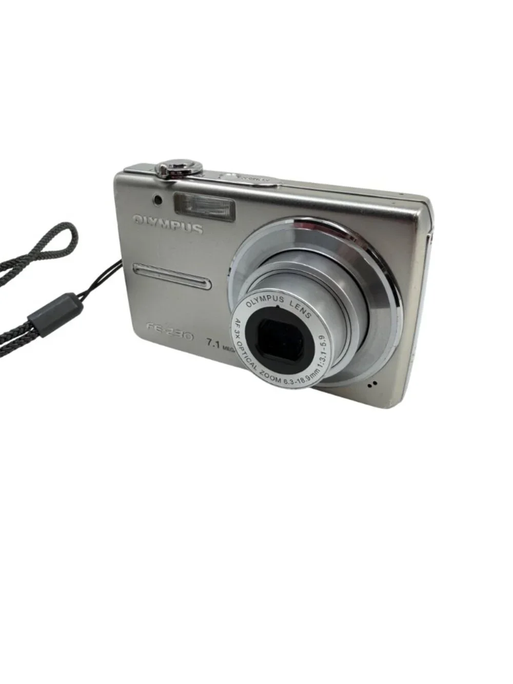 Olympus FE-230 7.1 MP Silver Digital Camera Charger/Batt/XD Card - Tested/Works
